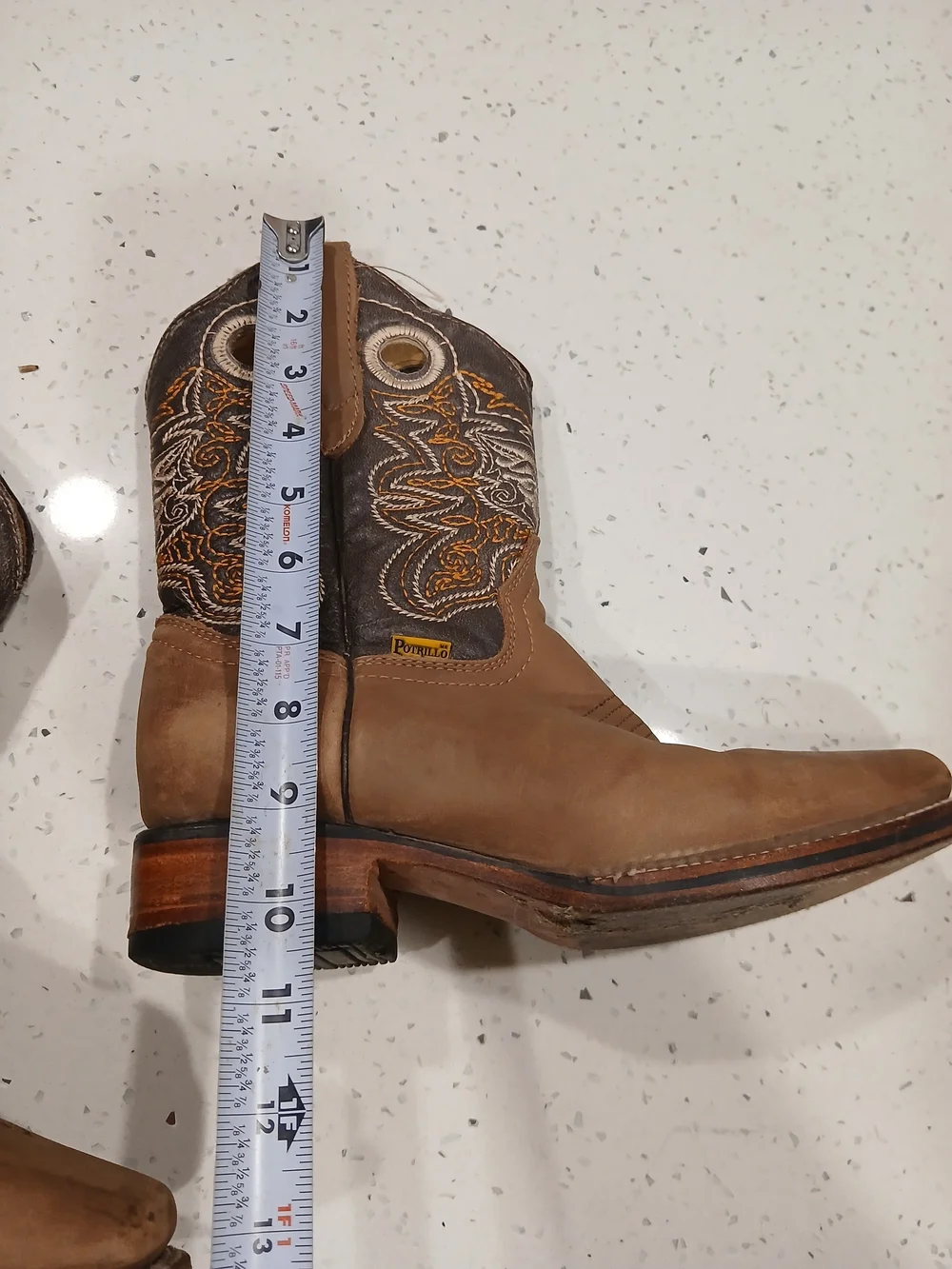Potrero Boots Men’s Leather Cowboy Boots 5 US 24 Mex Oil Resistance Sole